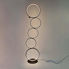 Modern Black LED Floor Lamp with Touch Switch and White Shade