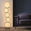 Modern Black LED Floor Lamp with Touch Switch and White Shade Main Product Image