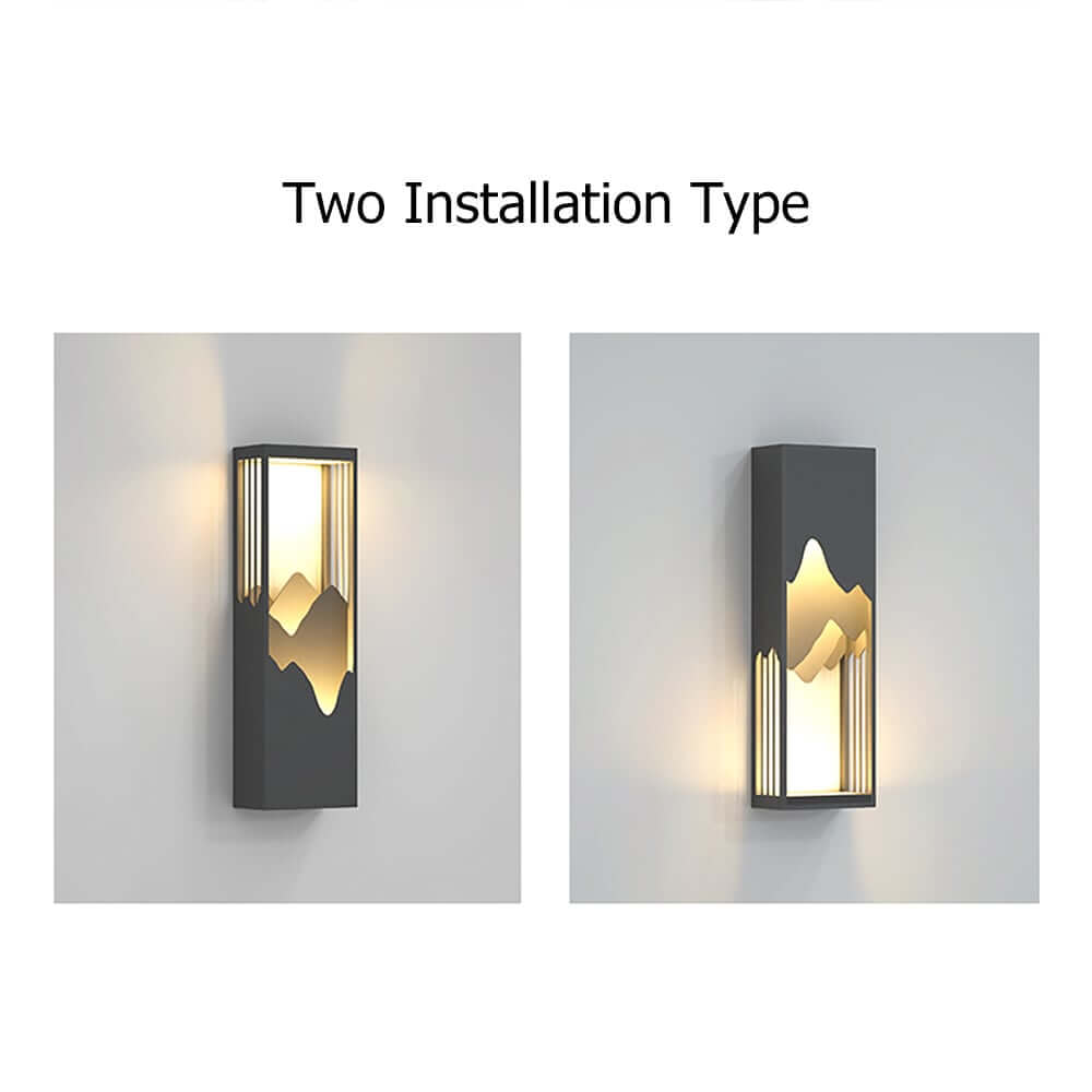 Modern Black Metal Flush Mount Outdoor Wall Light with Integrated LED
