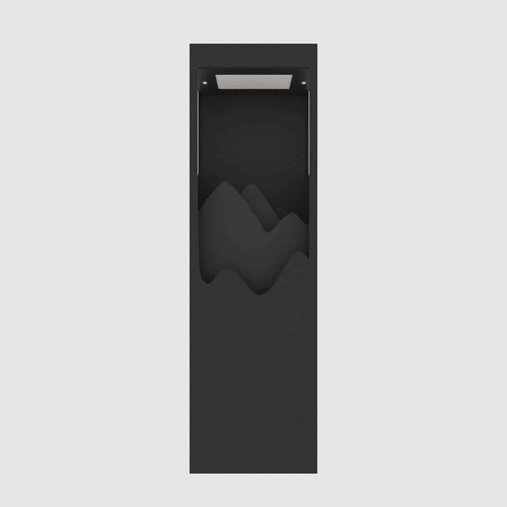 Modern Black Metal Flush Mount Outdoor Wall Light with Integrated LED