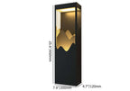 Modern Black Metal Flush Mount Outdoor Wall Light with Integrated LED Dimensions