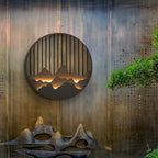 Modern Black Metal Flush Mount Wall Light with Ambient LED