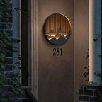 Modern Black Metal Flush Mount Wall Light with Ambient LED