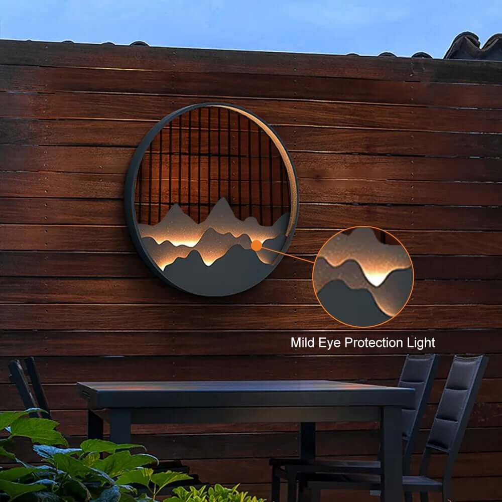 Modern Black Metal Flush Mount Wall Light with Ambient LED