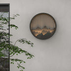 Modern Black Metal Flush Mount Wall Light with Ambient LED