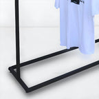 Modern Black Metal Hall Tree with Dual Clothing Rods