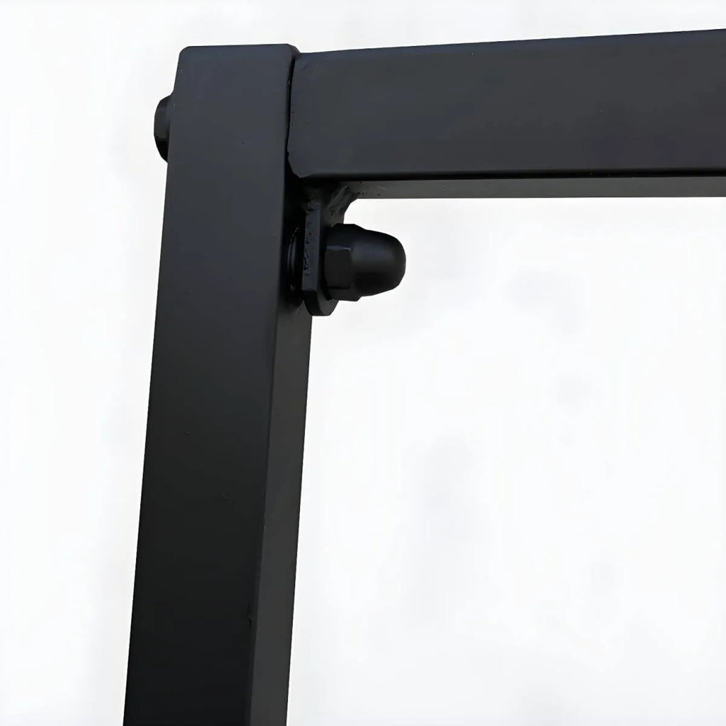 Modern Black Metal Hall Tree with Dual Clothing Rods