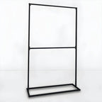 Modern Black Metal Hall Tree with Dual Clothing Rods