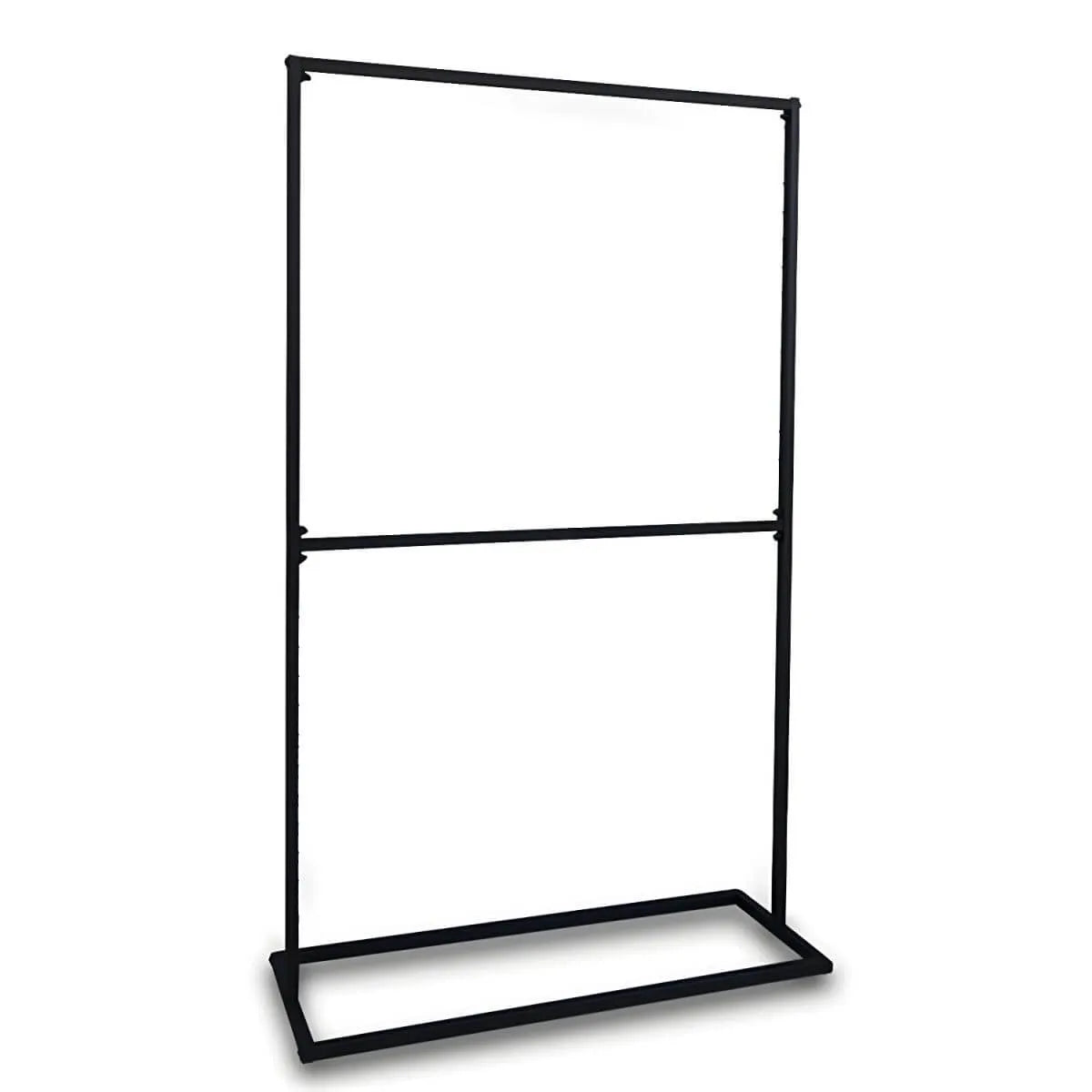Modern Black Metal Hall Tree with Dual Clothing Rods