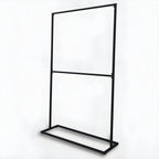 Modern Black Metal Hall Tree with Dual Clothing Rods