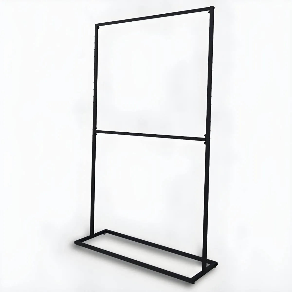 Modern Black Metal Hall Tree with Dual Clothing Rods