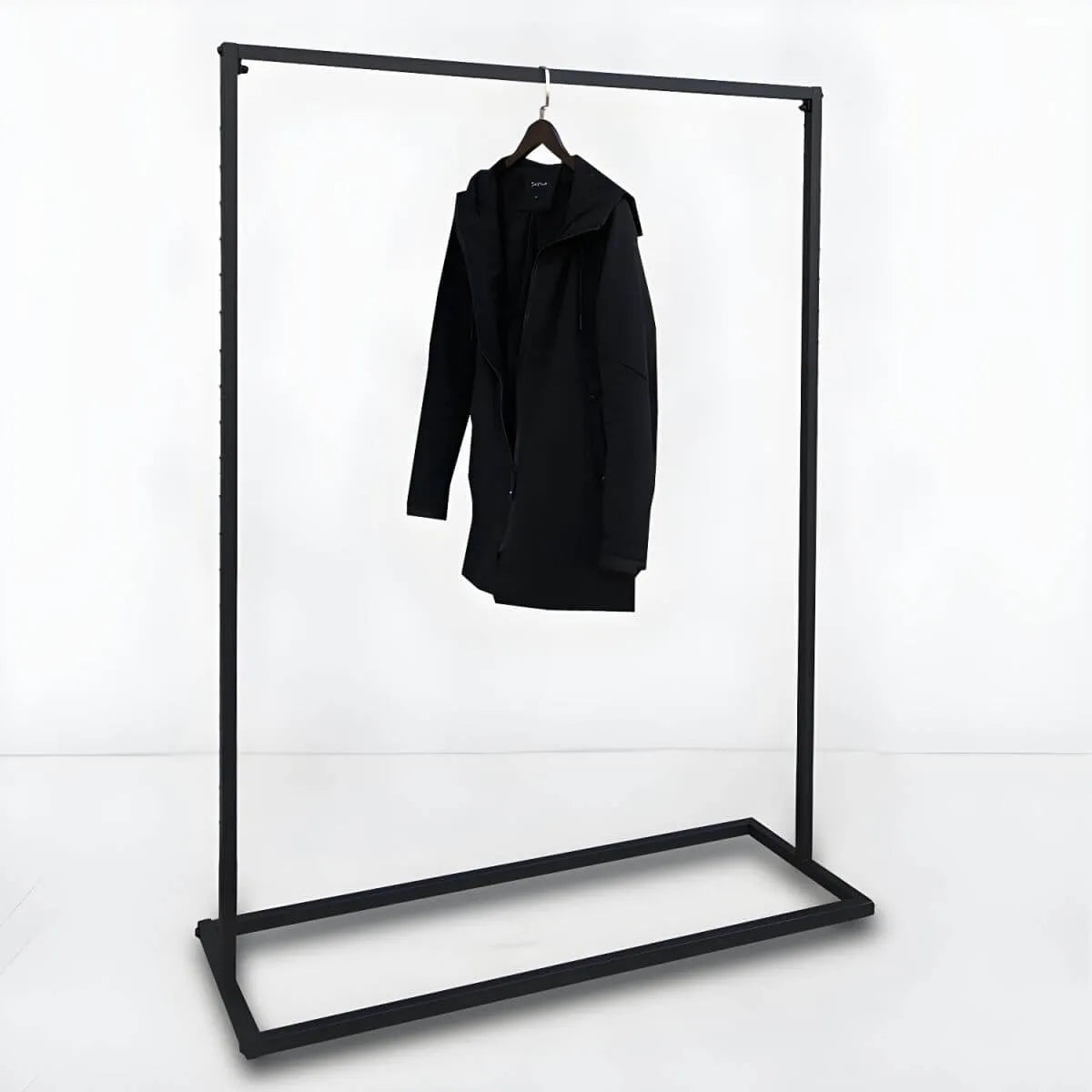 Modern Black Metal Hall Tree with Dual Clothing Rods Secondary image