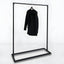 Modern Black Metal Hall Tree with Dual Clothing Rods