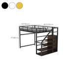 Modern Black Metal Loft Bed with Storage and Guardrails Dimensions
