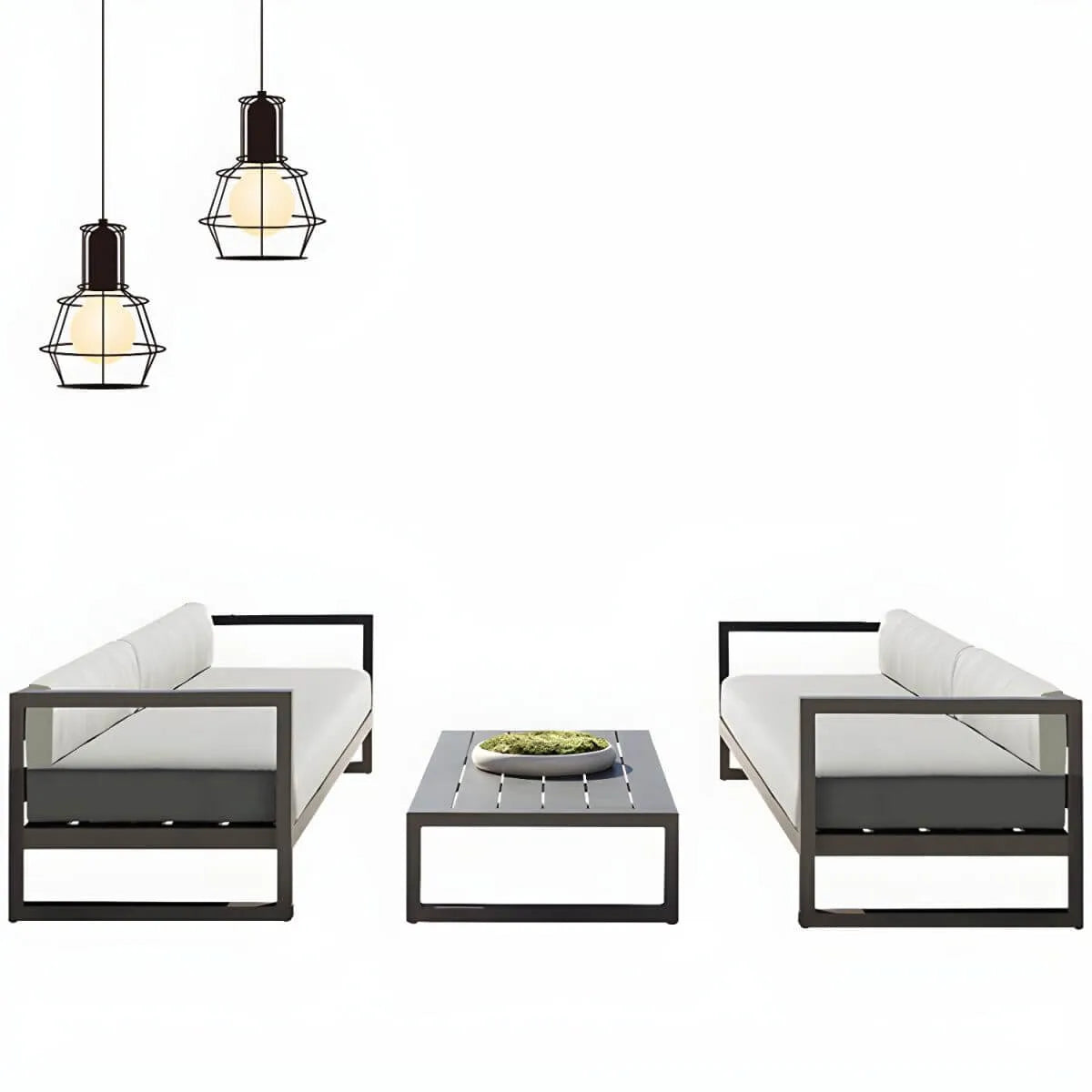 Modern Black Metal Outdoor Coffee Table – Rectangular & Square