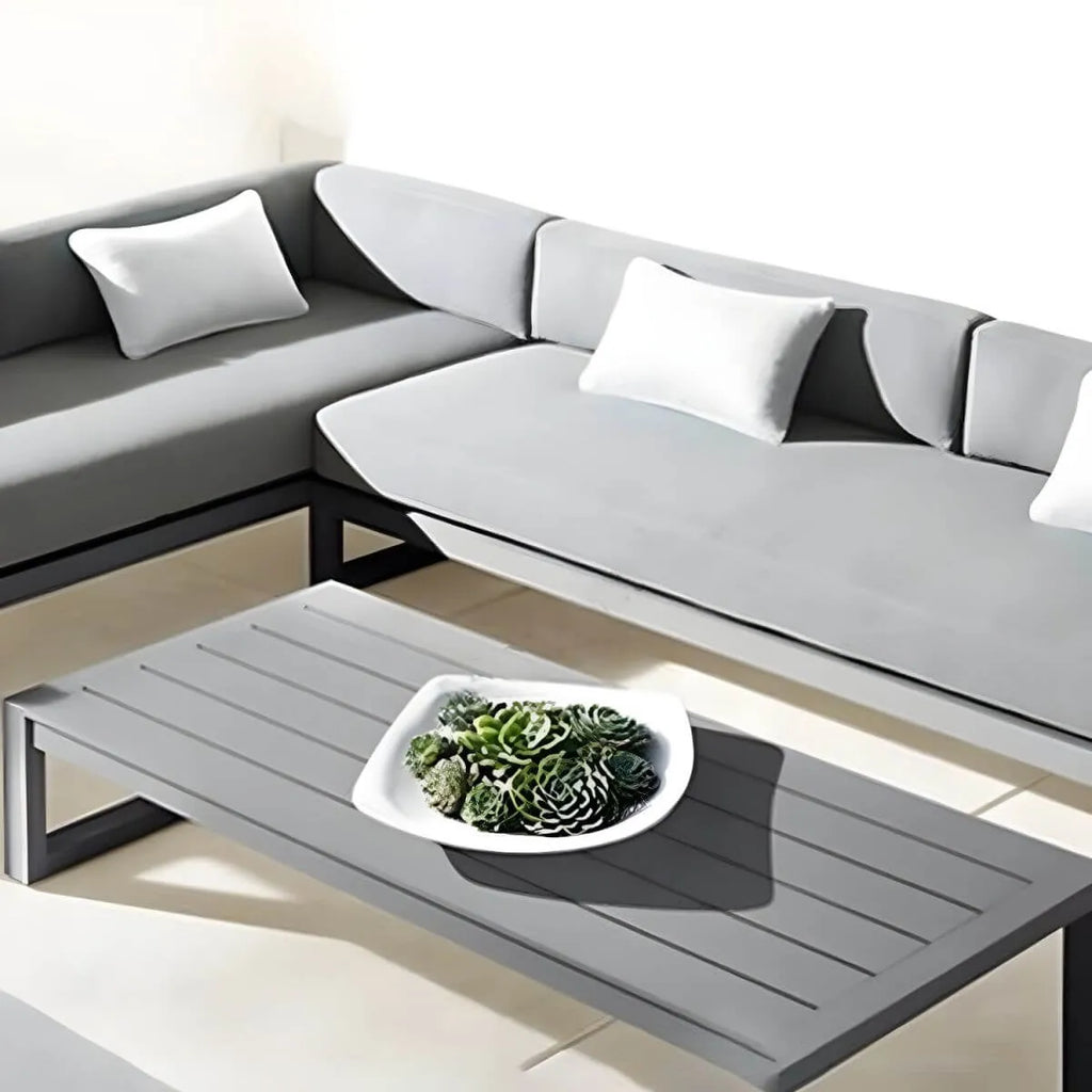 Modern Black Metal Outdoor Coffee Table – Rectangular & Square