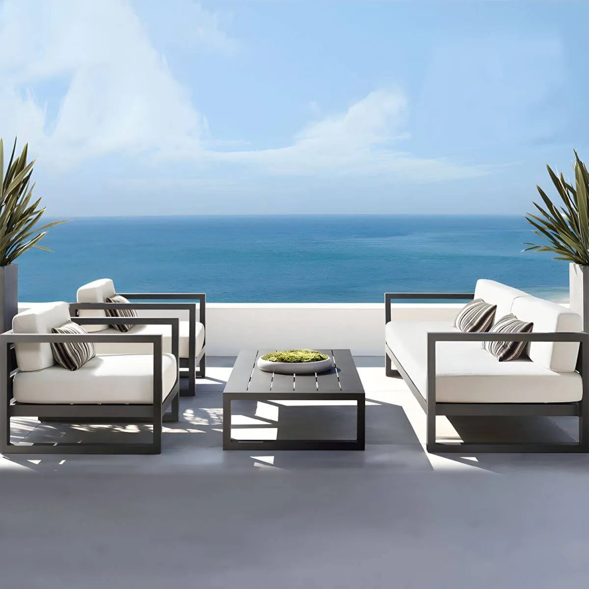 Modern Black Metal Outdoor Coffee Table – Rectangular & Square Main Product Image