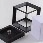 Modern Black Metal Outdoor Table Lamp with Dual-Sided Glow