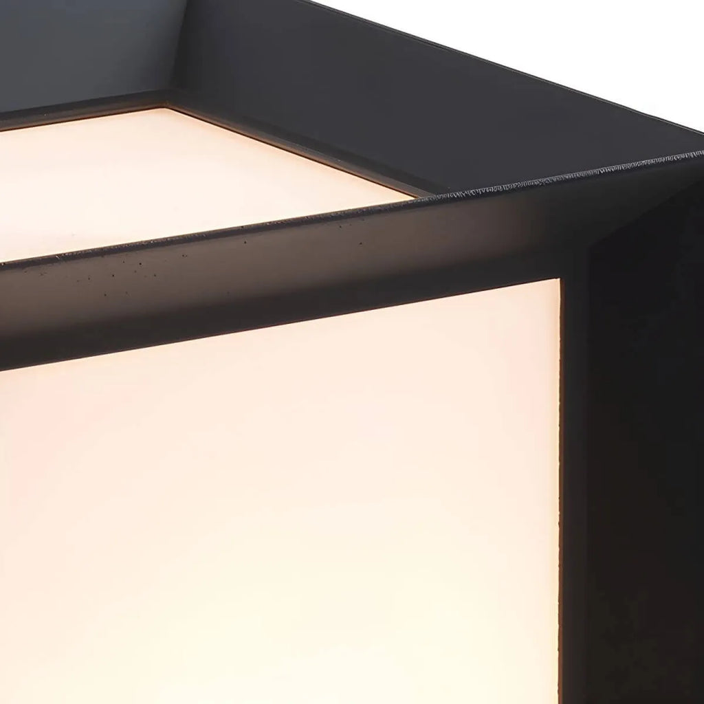 Modern Black Metal Outdoor Table Lamp with Dual-Sided Glow