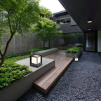 Modern Black Metal Outdoor Table Lamp with Dual-Sided Glow