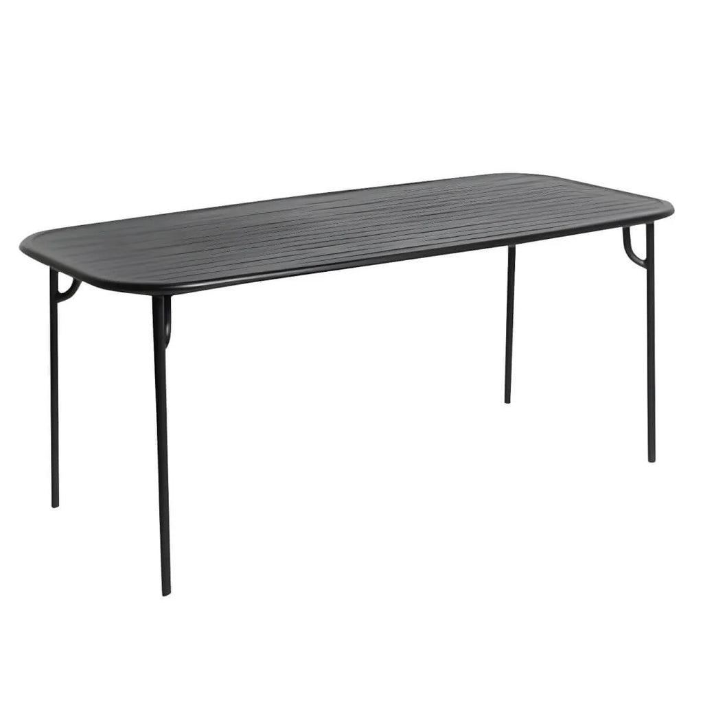 Modern Black Metal Outdoor Table – Waterproof & Non-Extendable