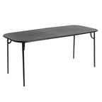 Modern Black Metal Outdoor Table – Waterproof & Non-Extendable