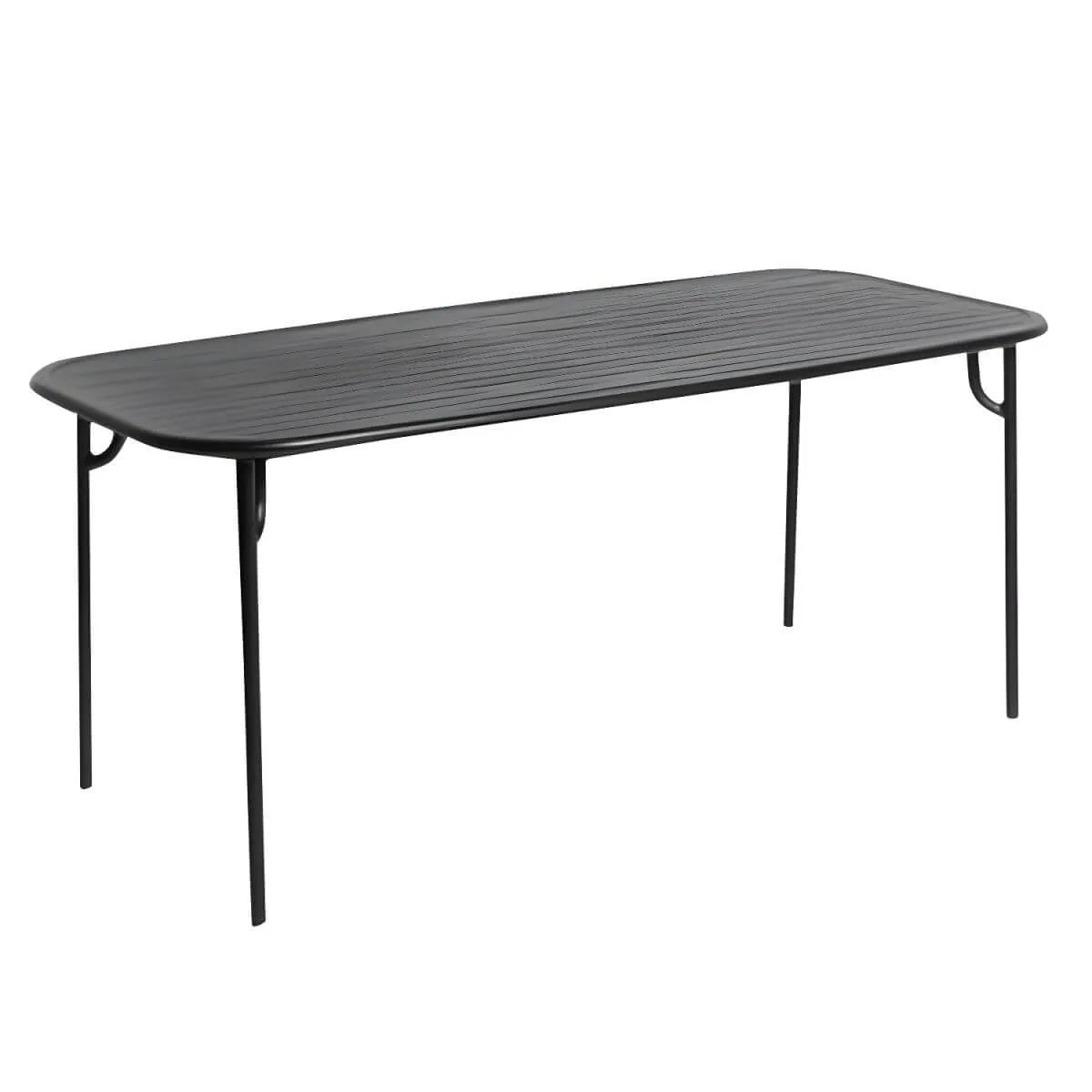 Modern Black Metal Outdoor Table – Waterproof & Non-Extendable
