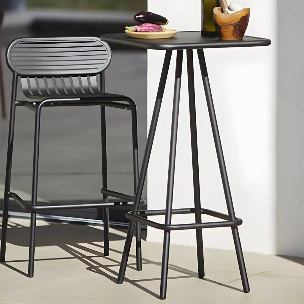 Modern Black Metal Outdoor Table – Waterproof & Non-Extendable