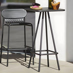 Modern Black Metal Outdoor Table – Waterproof & Non-Extendable