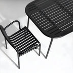 Modern Black Metal Outdoor Table – Waterproof & Non-Extendable