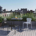 Modern Black Metal Outdoor Table – Waterproof & Non-Extendable