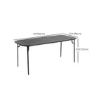 Modern Black Metal Outdoor Table – Waterproof & Non-Extendable Dimensions