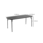 Modern Black Metal Outdoor Table – Waterproof & Non-Extendable Dimensions