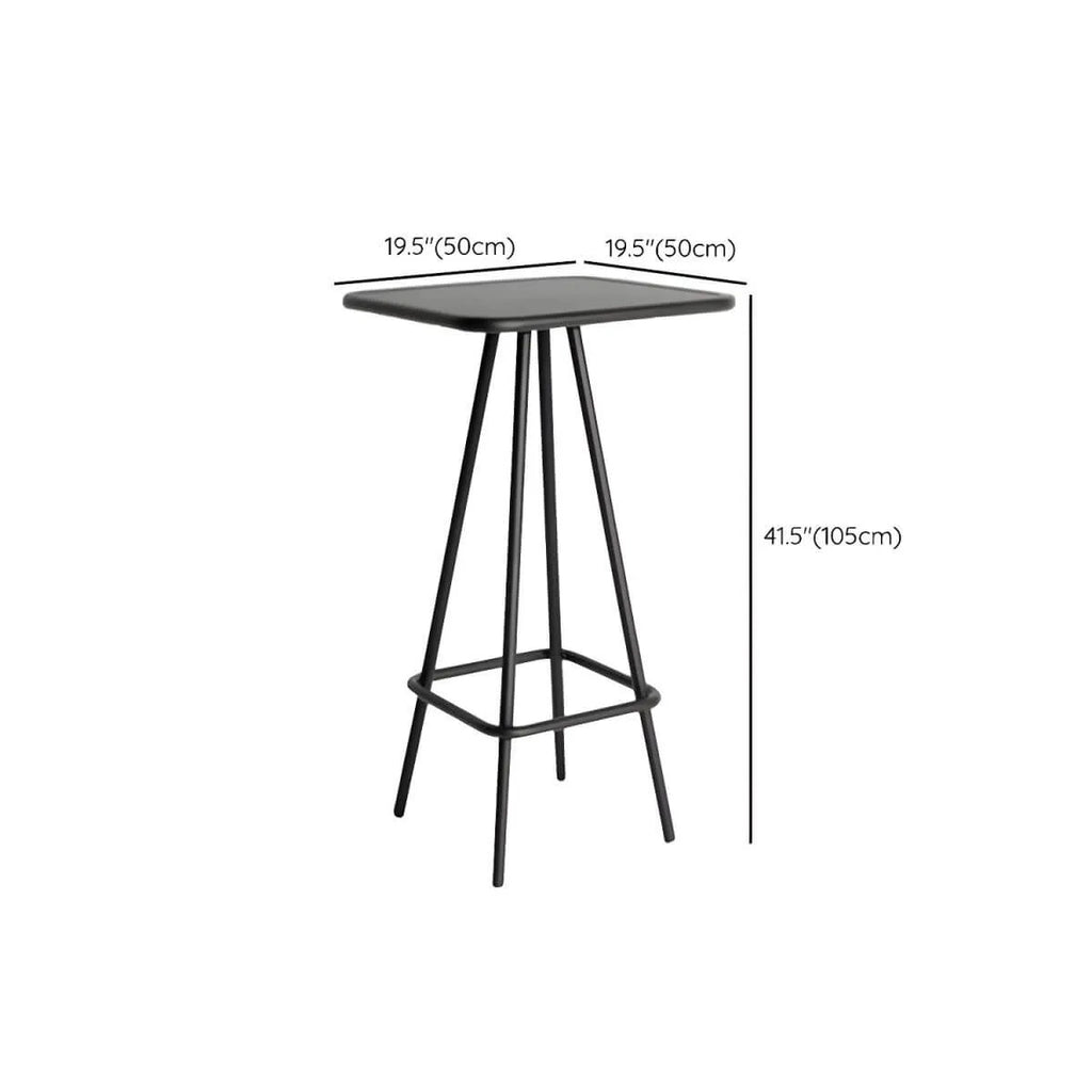 Modern Black Metal Outdoor Table – Waterproof & Non-Extendable Dimensions