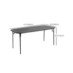 Modern Black Metal Outdoor Table – Waterproof & Non-Extendable Dimensions