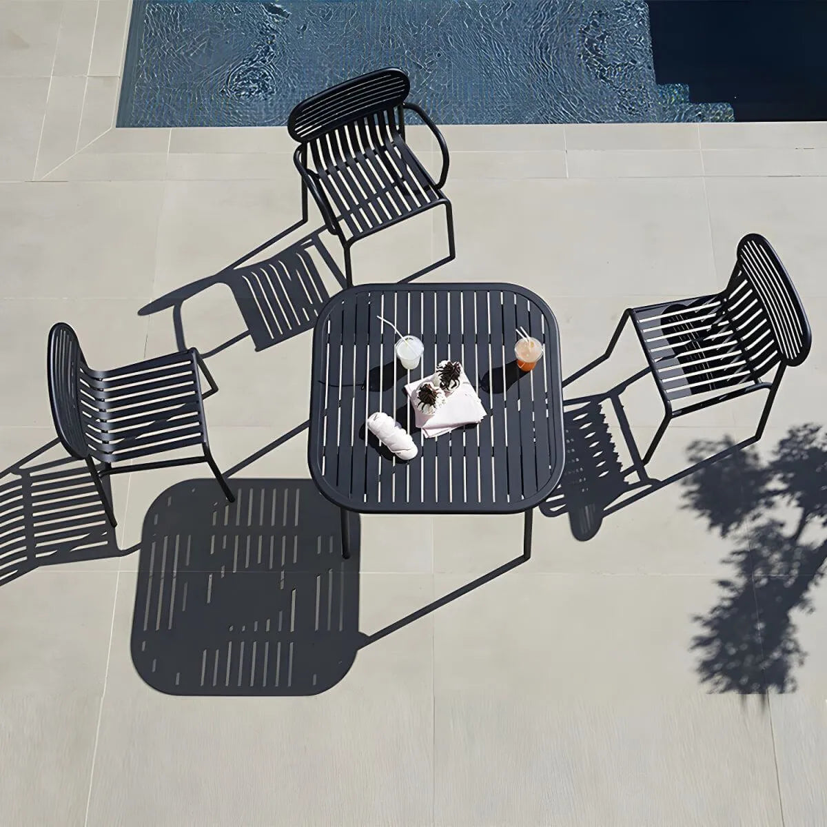 Modern Black Metal Outdoor Table – Waterproof & Non-Extendable Main Product Image