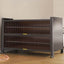Modern Black Metal Shoe Storage Cabinet with Translucent Doors