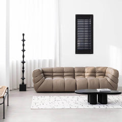 Spacious Black Leather Sectional with Durable Wood Frame