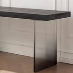Modern Black Solid Wood Entryway Bench with Acrylic Legs