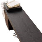 Modern Black Solid Wood Entryway Bench with Acrylic Legs