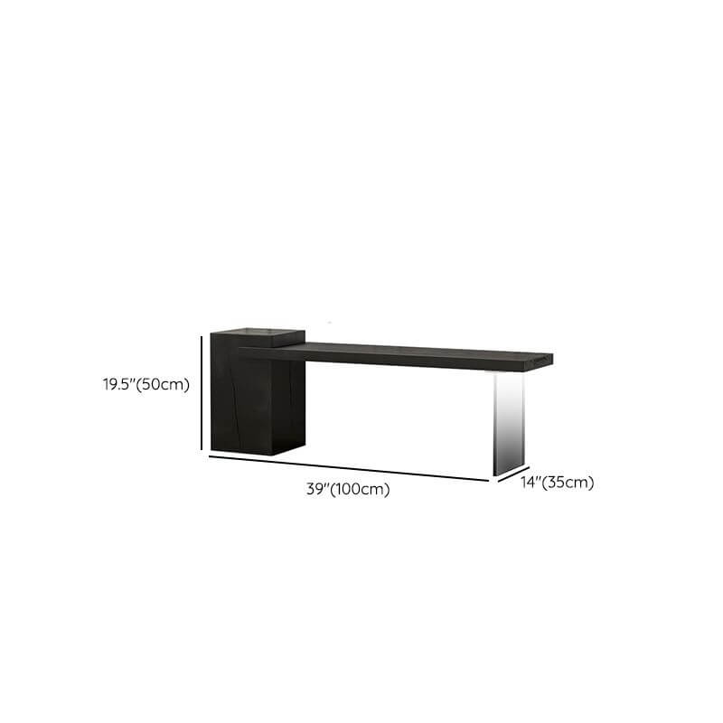 Modern Black Solid Wood Entryway Bench with Acrylic Legs Dimensions