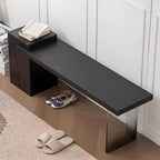 Modern Black Solid Wood Entryway Bench with Acrylic Legs Main Product Image