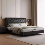 Modern Black Upholstered Air Pressure Bed with Headboard Main Product Image
