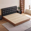 Modern Black Upholstered Panel Bed with Elevated Storage