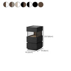 Modern Black/Walnut Wood Drawer Storage Nightstand with Lighting Dimensions