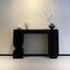 Modern Black Wood Console Table with Sculptural Sled Base