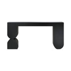 Modern Black Wood Console Table with Sculptural Sled Base