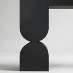 Modern Black Wood Console Table with Sculptural Sled Base