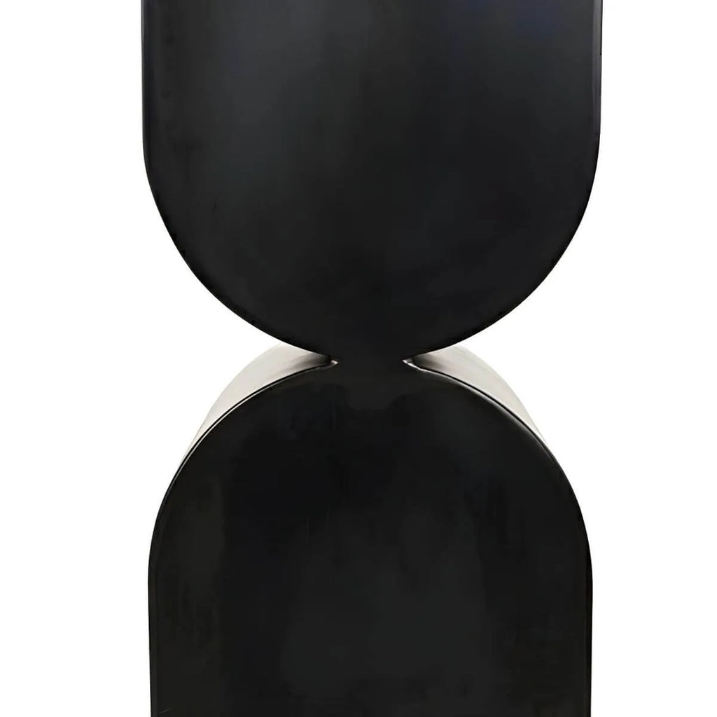 Modern Black Wood Console Table with Sculptural Sled Base