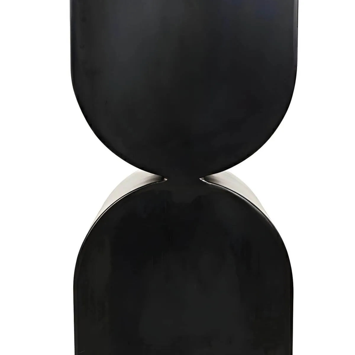 Modern Black Wood Console Table with Sculptural Sled Base